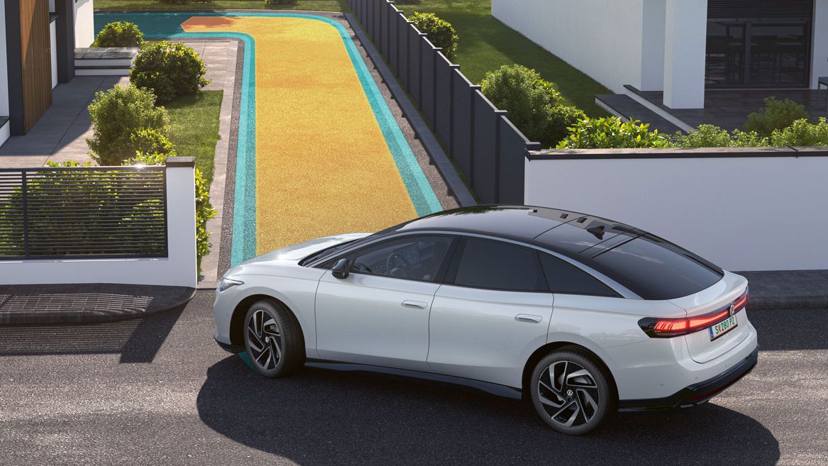 Grafische Darstellung von VW Park Assist im VW ID.7