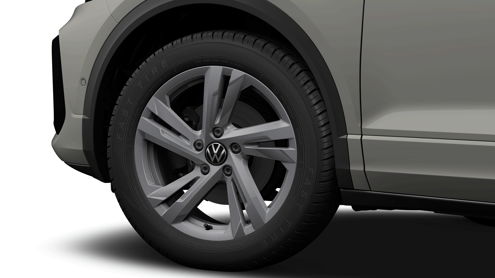 VW T-Roc 17-Zoll-Leichtmetallrad „Valencia“ in Galvanograu