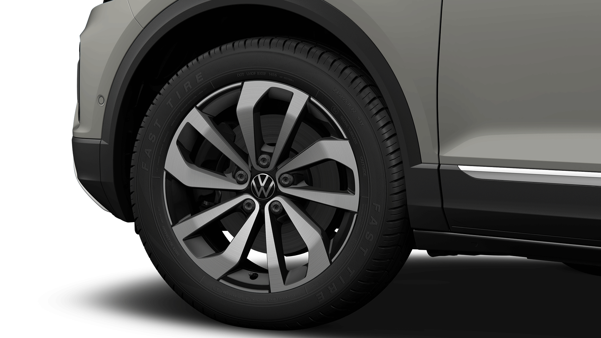 VW T-Roc 17-Zoll-Leichtmetallrad „Johannesburg“ in Schwarz / glanzgedreht